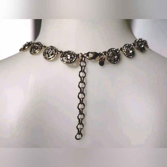 J. Crew Clear Rhinestone Crystal Necklace Choker Collar Glam Vintage Style - Picture 9 of 14